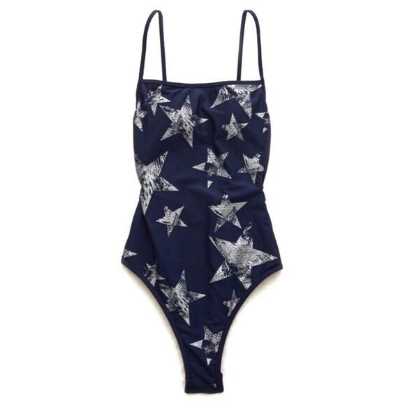 aerie Navy Blue Silver Stars Swimsuit - Picture 9 of 9